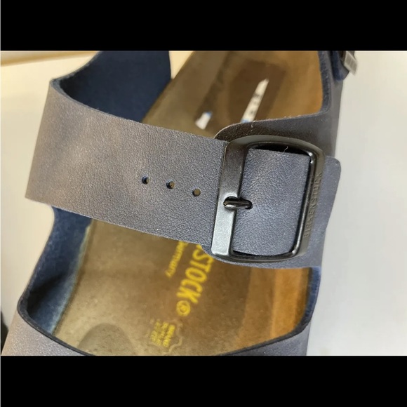 Birkenstock Milano Men’s Sandals 10M 43 EU Navy Leather Soft Footbed Slingback - Picture 11 of 16